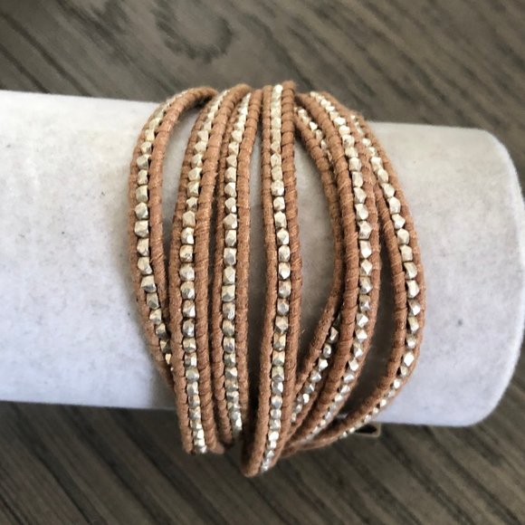 NWT Chan Luu Silver Nugget Multi Strand Single Wra - Picture 1 of 5